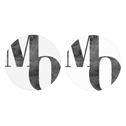 Minimalist B&W Missouri White Initials | Absorbent Car Coasters | Set of 2 | Min 4