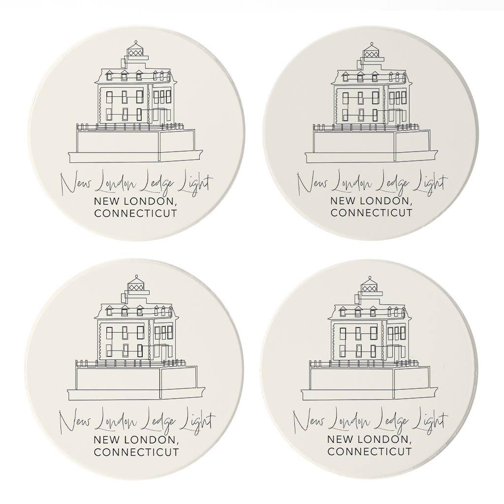 New London Lodge Light | Absorbent Coasters | Set of 4 | Min 2