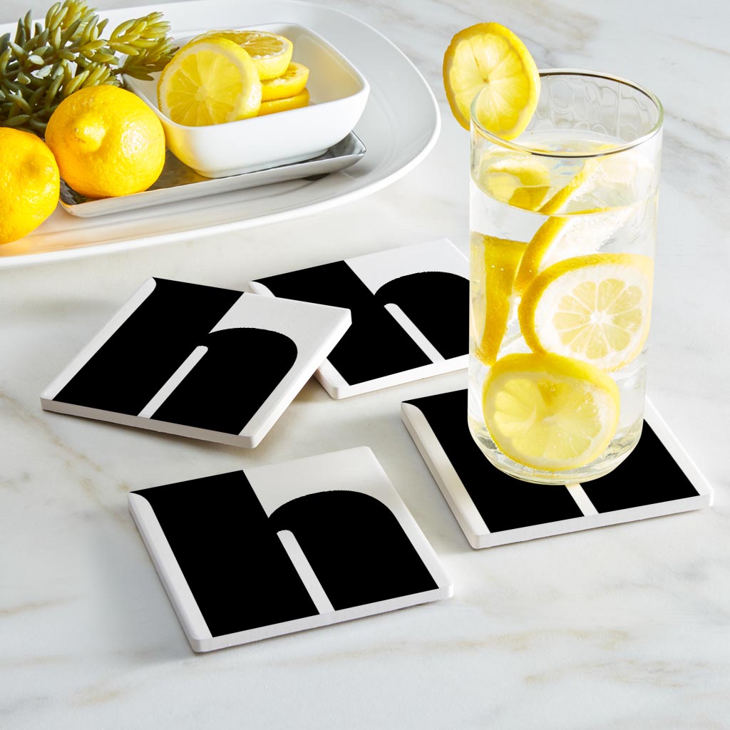 Fun Chunky Monogram H | Absorbent Coasters | Set of 4 | Min 2