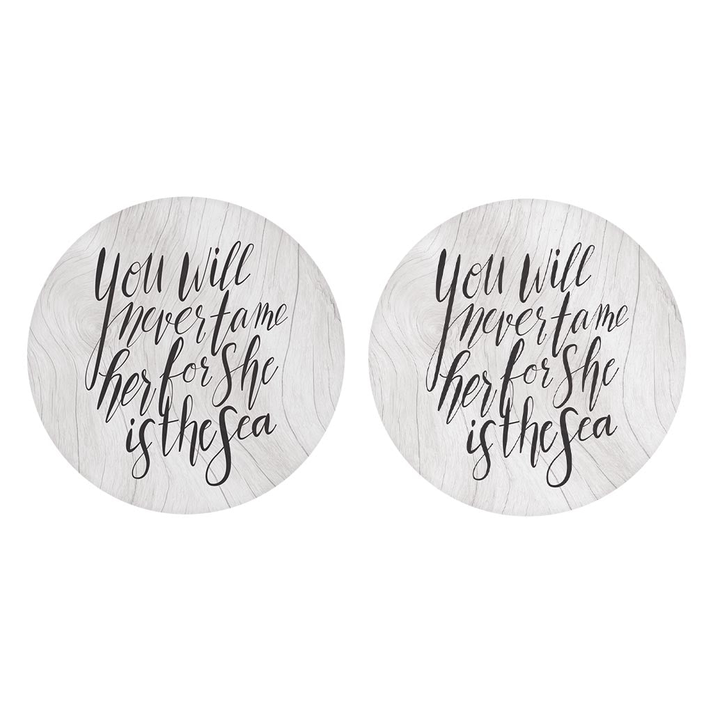 New England Calligraphy Saying | Absorbent Car Coasters | Set of 2 | Min 4