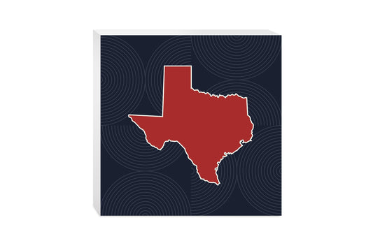 Modern Minimalist Texas Colors Shape | Wood Block | Eaches | Min 2