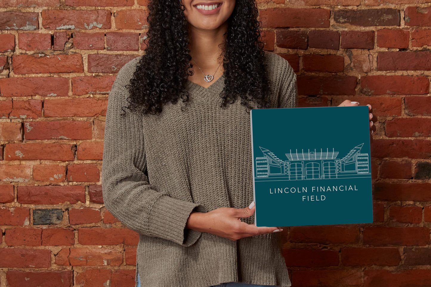 Modern Minimalist Pennsylvania Lincoln Field Line Drawing | Wood Block | Eaches | Min 2
