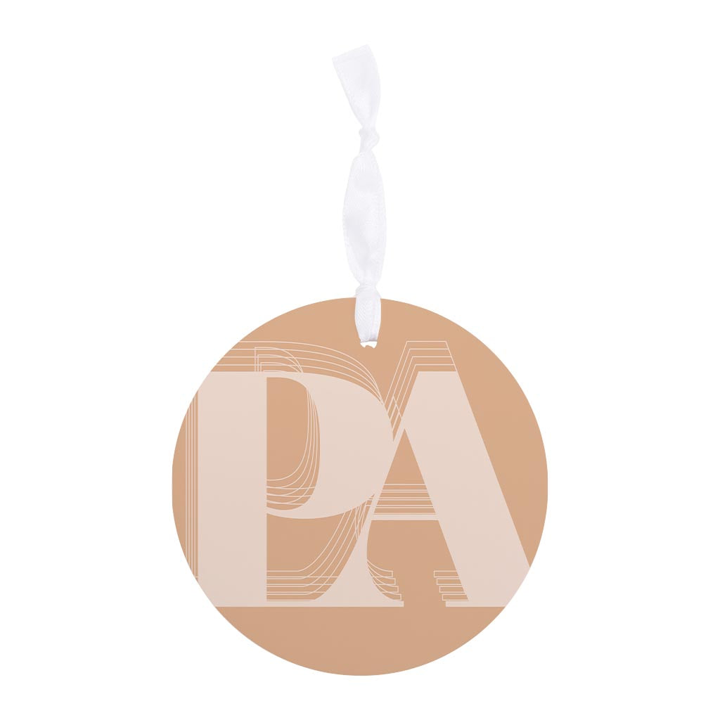 Modern Minimalist Pennsylvania Pa Initials Light| Wood Ornament | Eaches | Min 6