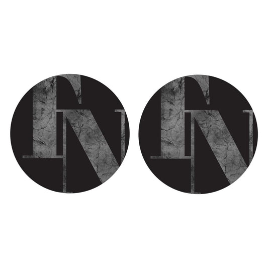 Minimalist B&W Tennessee Black Initials | Absorbent Car Coasters | Set of 2 | Min 4