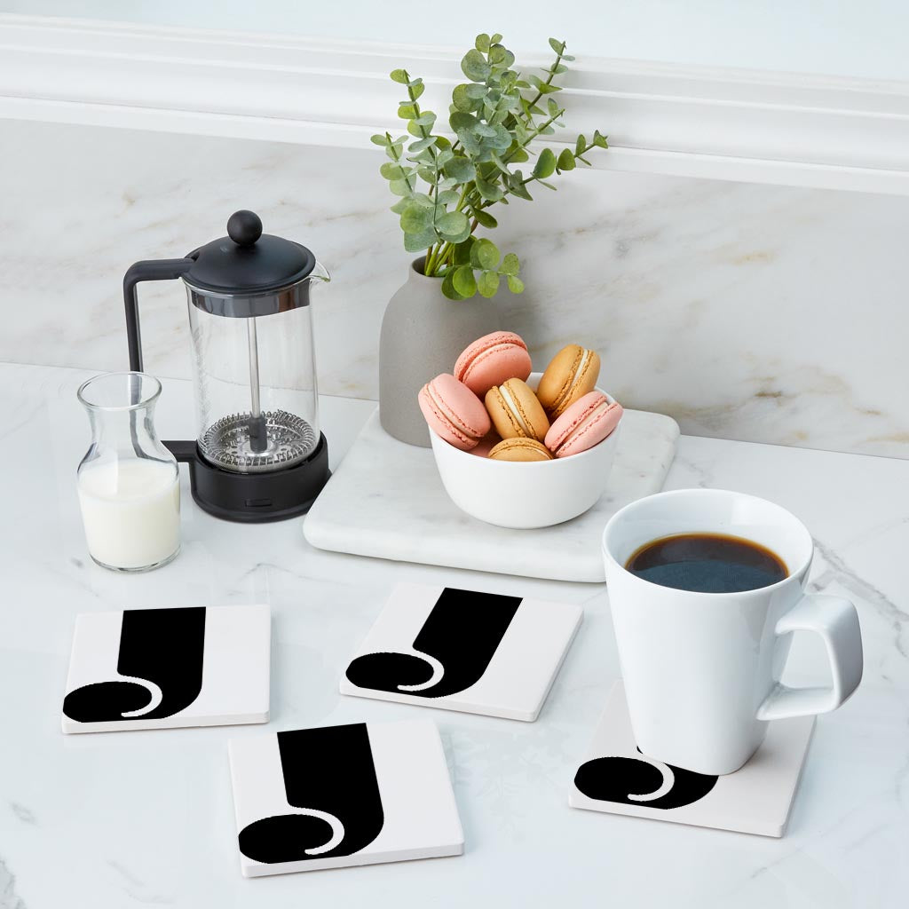 Fun Chunky Monogram J | Absorbent Coasters | Set of 4 | Min 2
