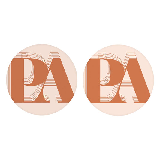 Modern Minimalist Pennsylvania Pa Initials Dark | Absorbent Car Coasters | Set of 2 | Min 4