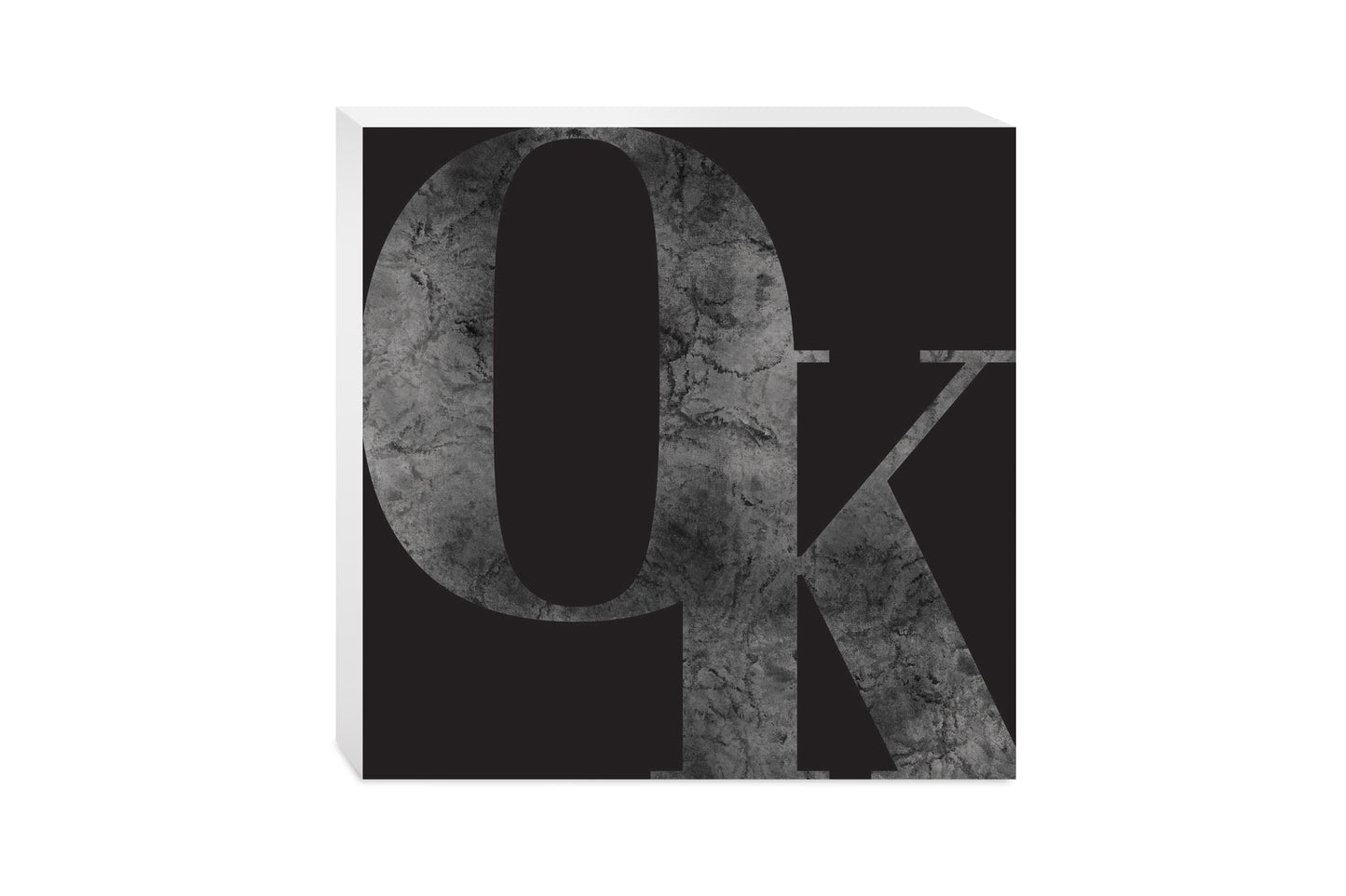 Modern Black Oklahoma Initials | Wood Block | Eaches | Min 2