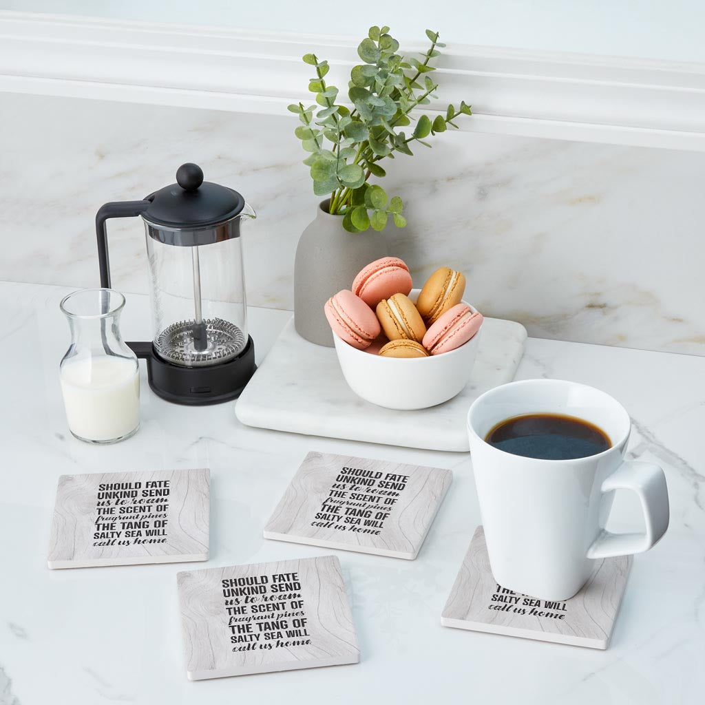 New England Fate Saying | Absorbent Coasters | Set of 4 | Min 2