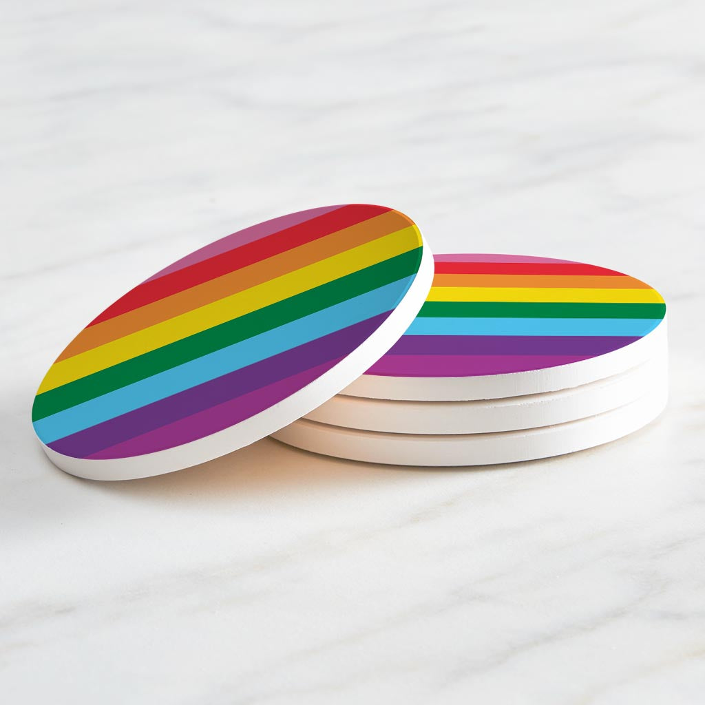 Original Pride Flag Colors | Absorbent Coasters | Set of 4 | Min 2