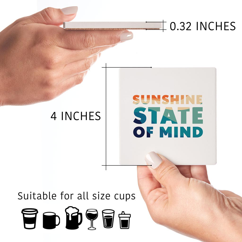 Sunshine State Of Mind | Absorbent Coasters | Set of 4 | Min 2