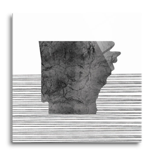 B&W Minimalist Arkansas Lines | Hi-Def Glass Art | Eaches | Min 1