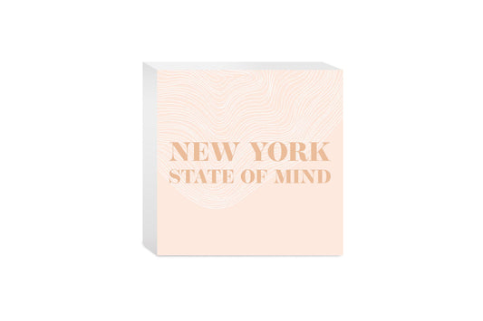 Modern Minimalist New York State Of Mind | Wood Block | Eaches | Min 4