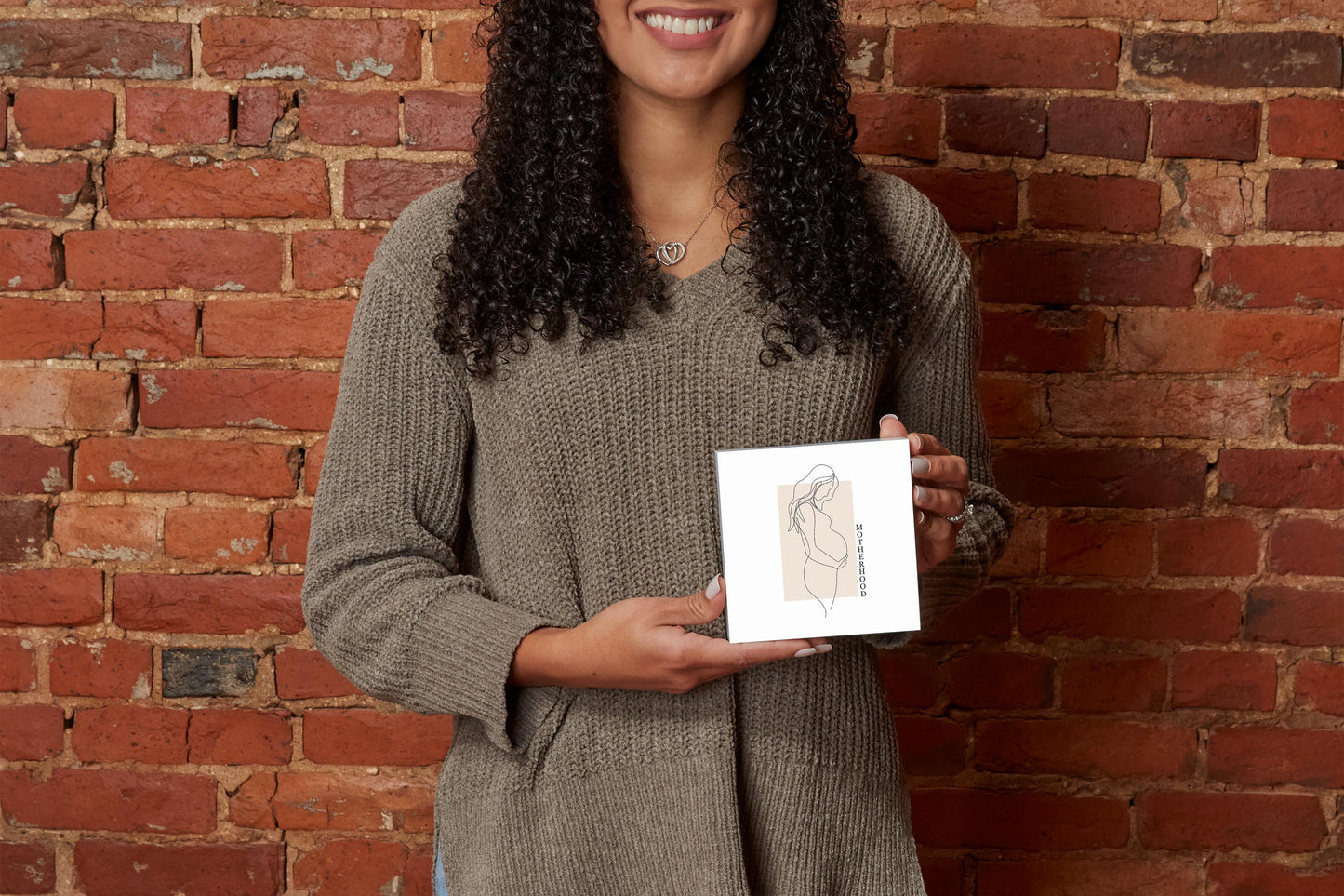 Modern Minimalist Mothers Day Pregnancy | Wood Block | Eaches | Min 4