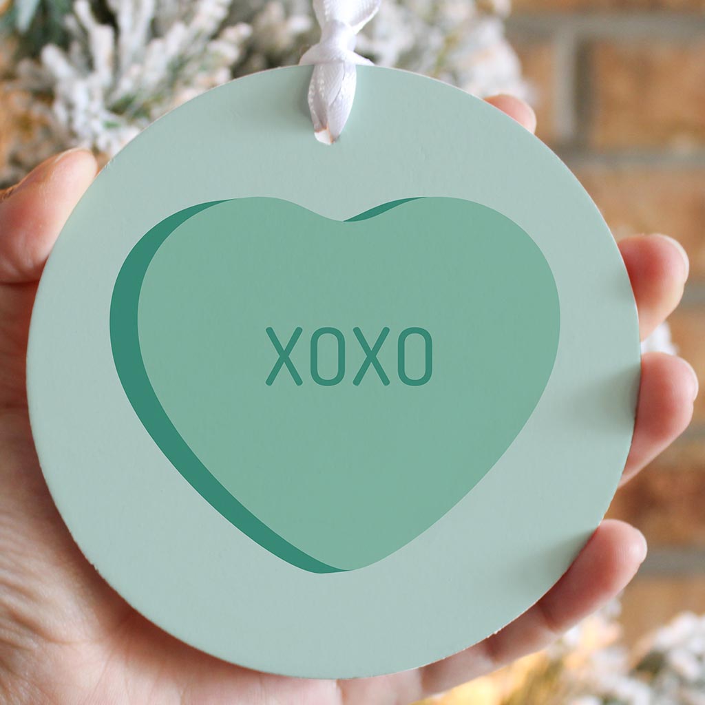 Message Hearts Xo| Wood Ornament | Eaches | Min 6
