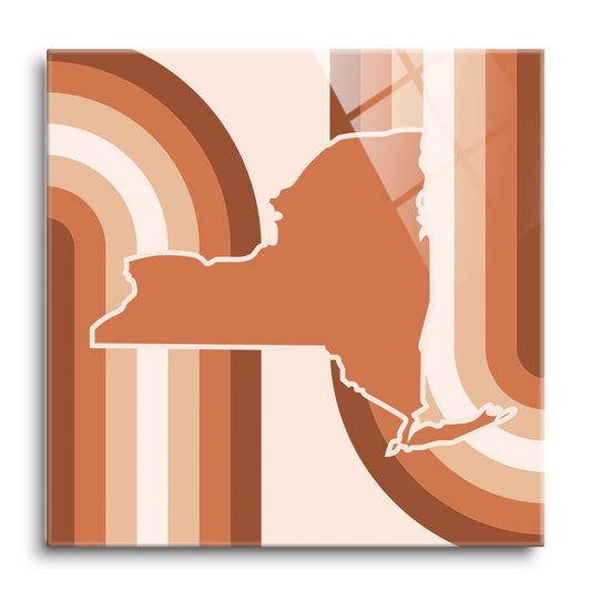 Modern Minimalistic New York Retro Thick Line | Hi-Def Glass Art | Eaches | Min 1