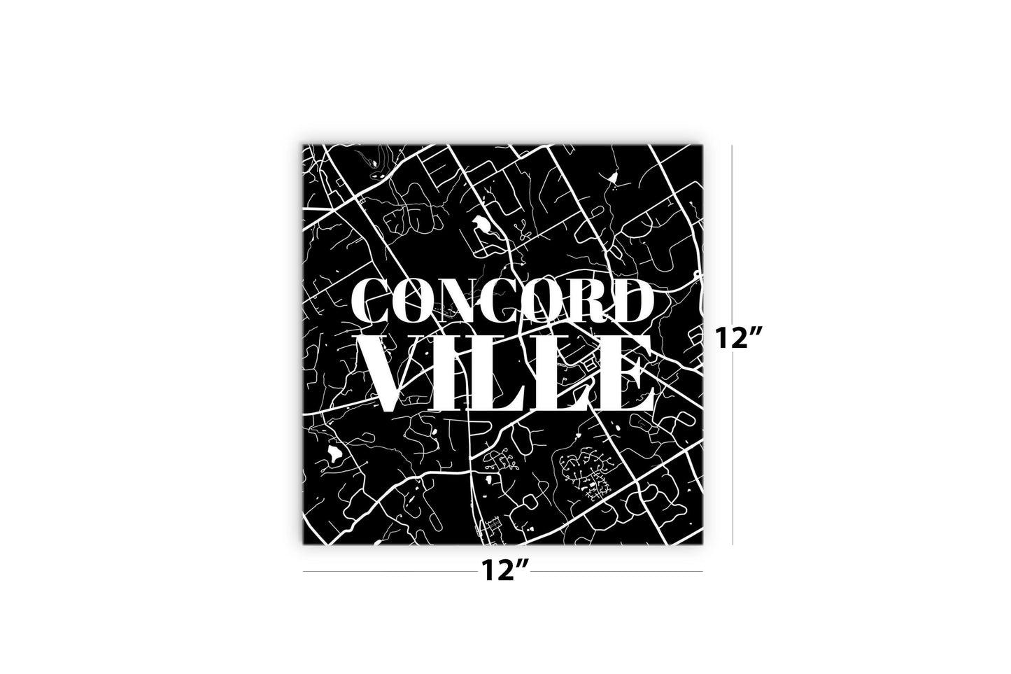 Minimalistic B&W Pennsylvania Concordville Map | Wood Sign | Eaches | Min 2