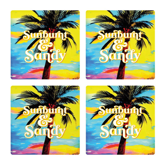 Sunburnt Sandy | Absorbent Coasters | Set of 4 | Min 2