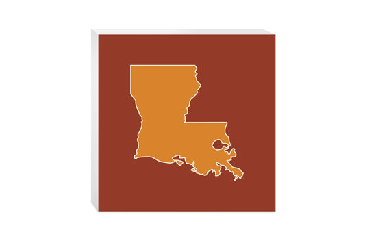 Louisiana Colorful State Shape | Wood Block | Eaches | Min 2