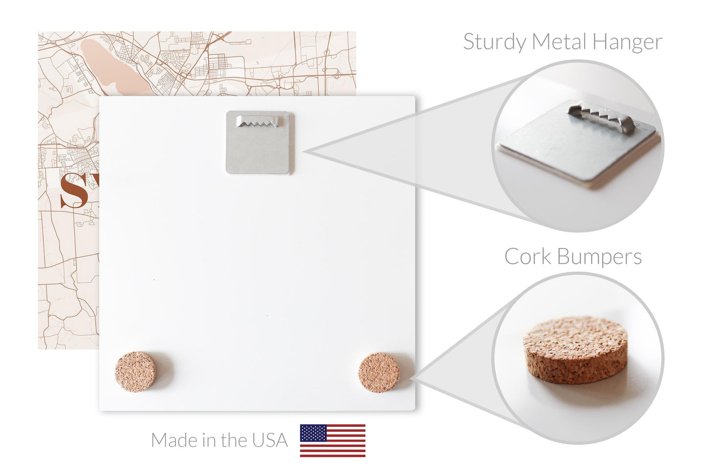 Modern Minimalist New York Syracuse Map | Hi-Def Glass Art | Eaches | Min 2