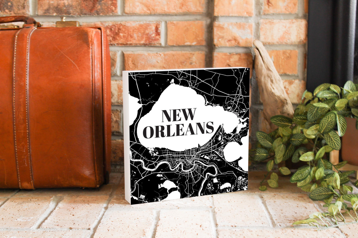 Modern Louisiana New Orleans Map | Wood Block | Eaches | Min 2