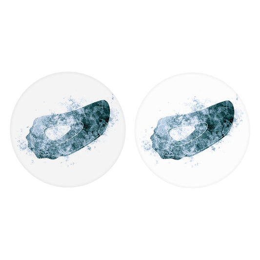 Blue White Water Color Oyster | Absorbent Car Coasters | Set of 2 | Min 4
