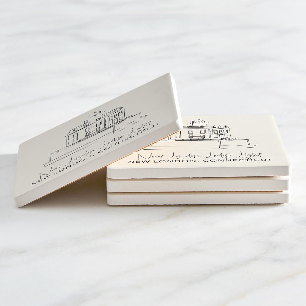 New London Lodge Light | Absorbent Coasters | Set of 4 | Min 2