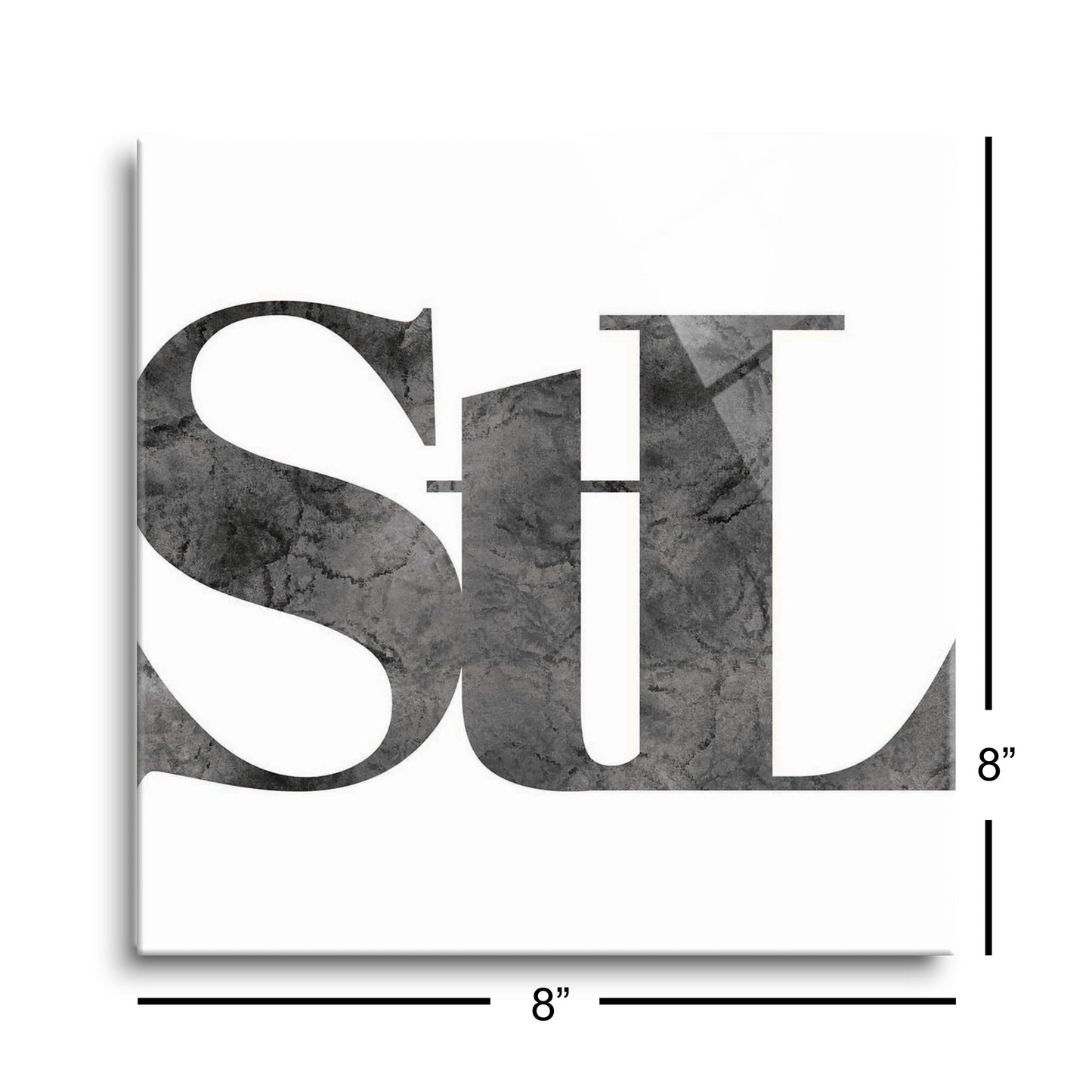 Minimalist B&W Missouri St Louis White Initials | Hi-Def Glass Art | Eaches | Min 2