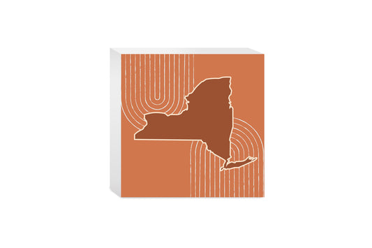 Modern Minimalistic New York Retro Thin Line | Wood Block | Eaches | Min 4