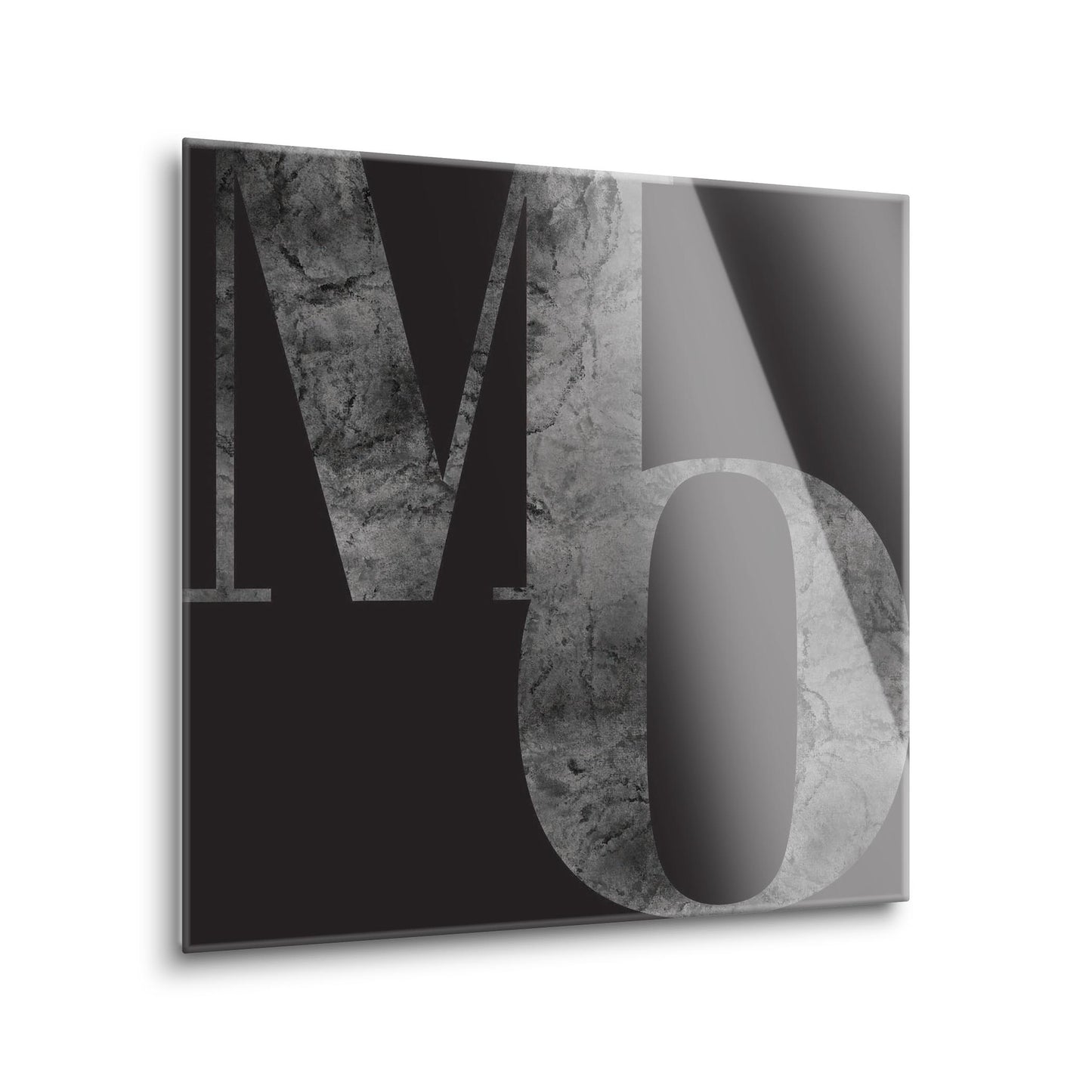 Minimalist B&W Missouri Black Initials | Hi-Def Glass Art | Eaches | Min 1