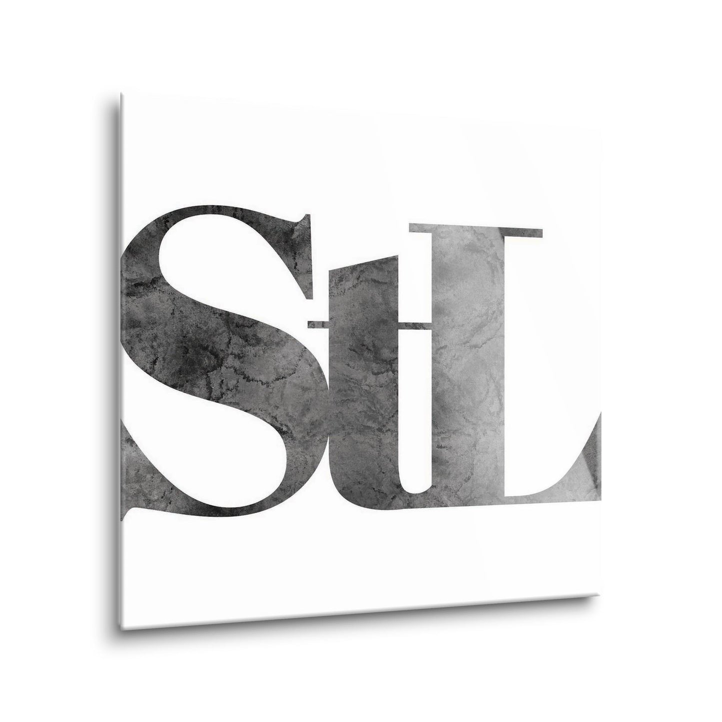 Minimalist B&W Missouri St Louis White Initials | Hi-Def Glass Art | Eaches | Min 1