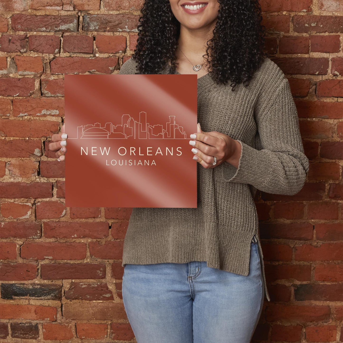 Louisiana Colorful New Orleans Skyline | Hi-Def Glass Art | Eaches | Min 1
