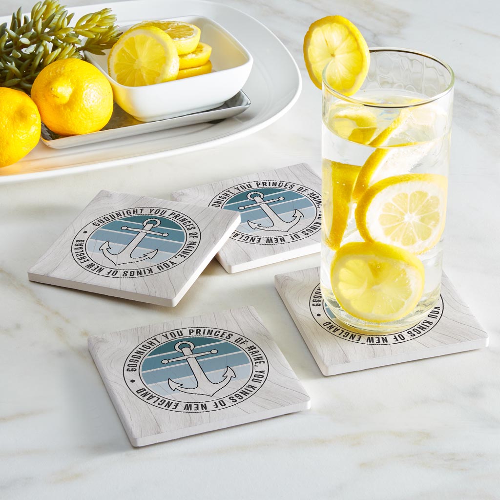 New England Anchor Saying | Absorbent Coasters | Set of 4 | Min 2