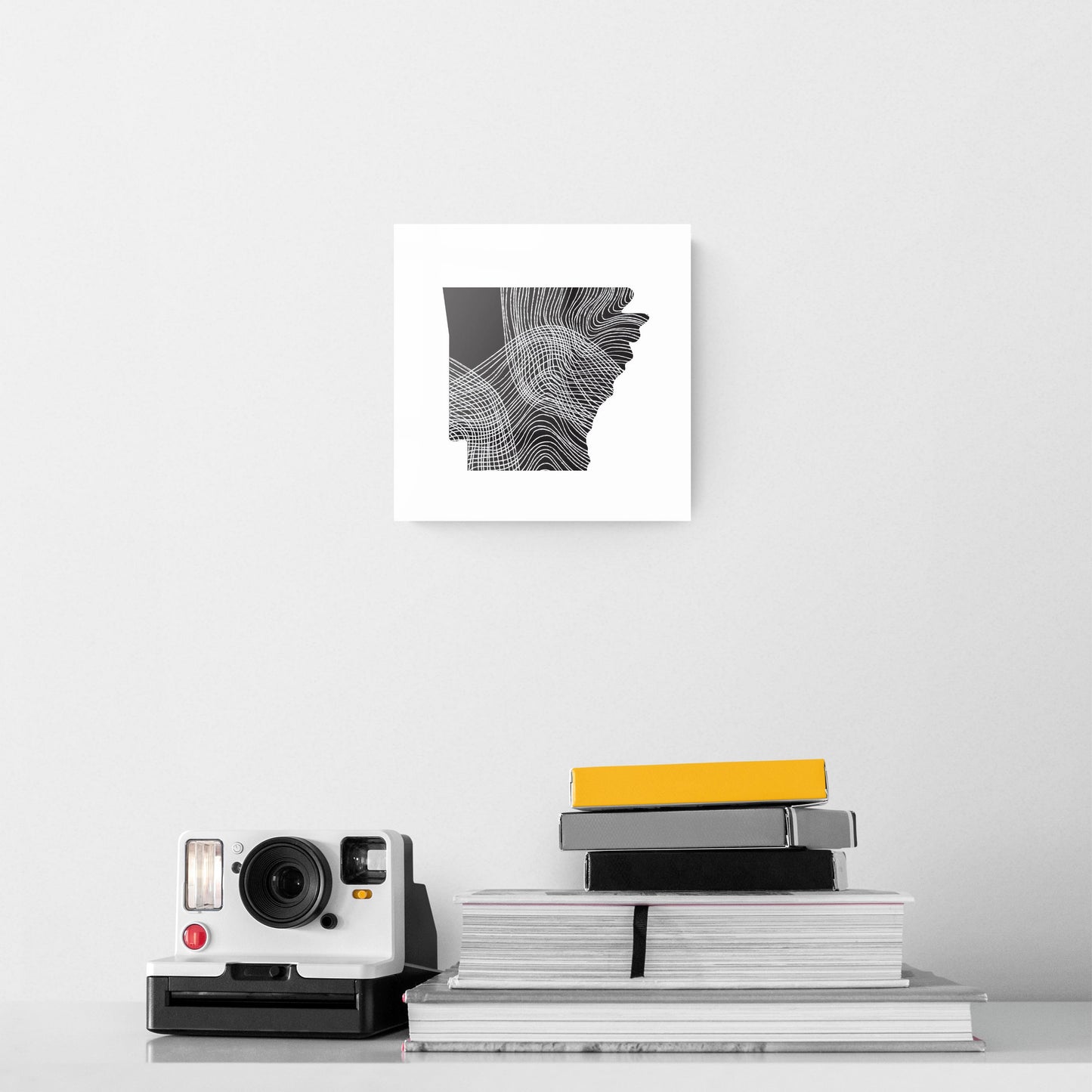 B&W Minimalist Arkansas Fluid Lines | Hi-Def Glass Art | Eaches | Min 2