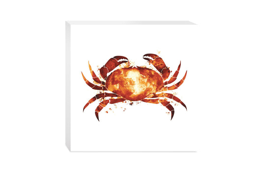 East Coast Water Color Crab | Wood Block | Eaches | Min 2