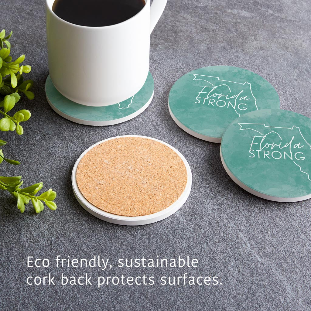 Florida Strong Blue| Absorbent Coasters | Set of 4 | Min 2