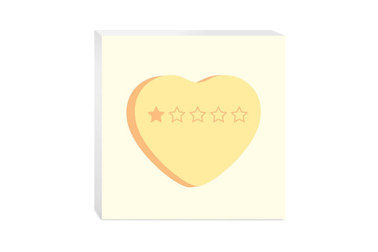 Funny Message Hearts 1 Star | Wood Block | Eaches | Min 2
