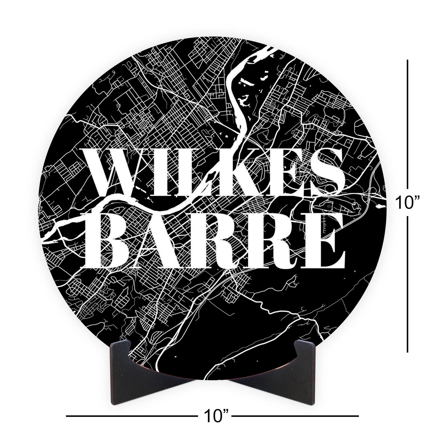 Minimalistic B&W Pennsylvania Wilkes Barre Map | Wood Sign | Eaches | Min 1