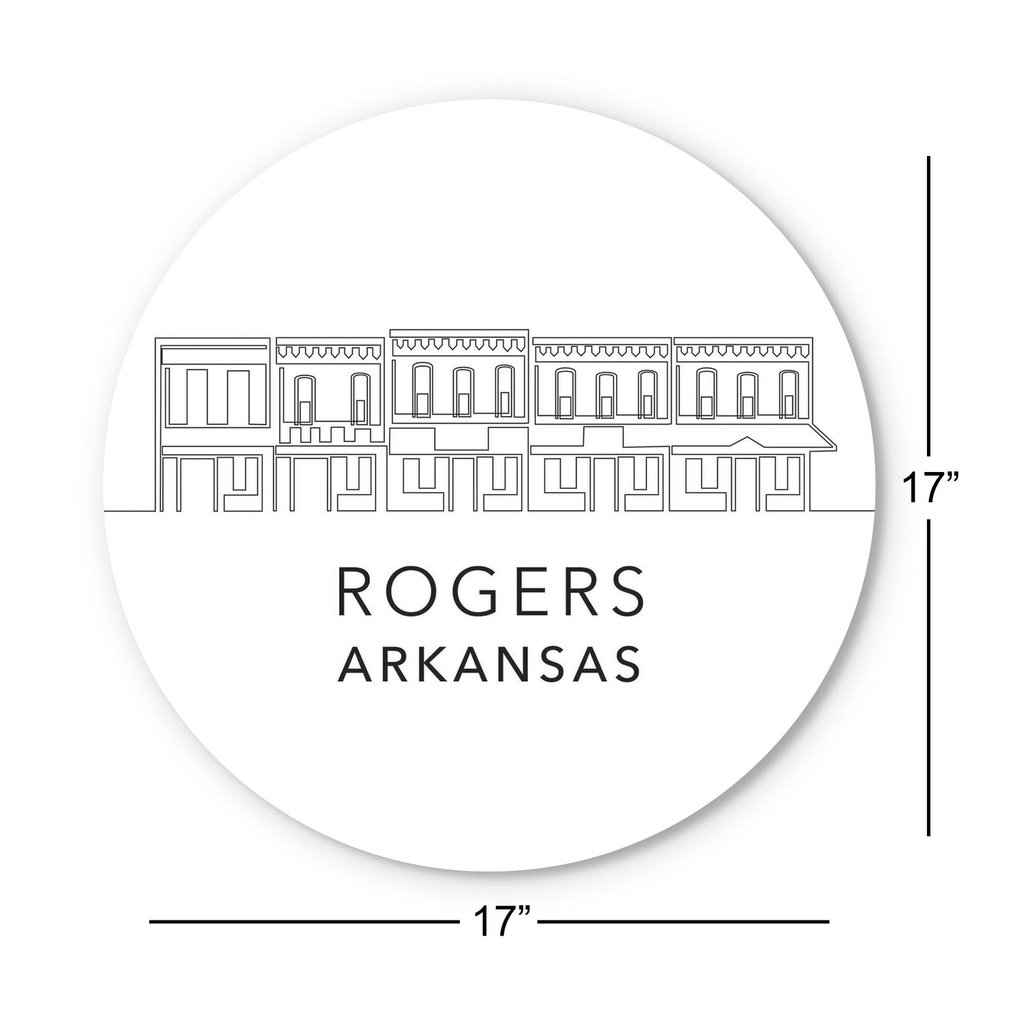 Minimalist B&W Arkansas Rogers Skyline | Wood Sign | Eaches | Min 1