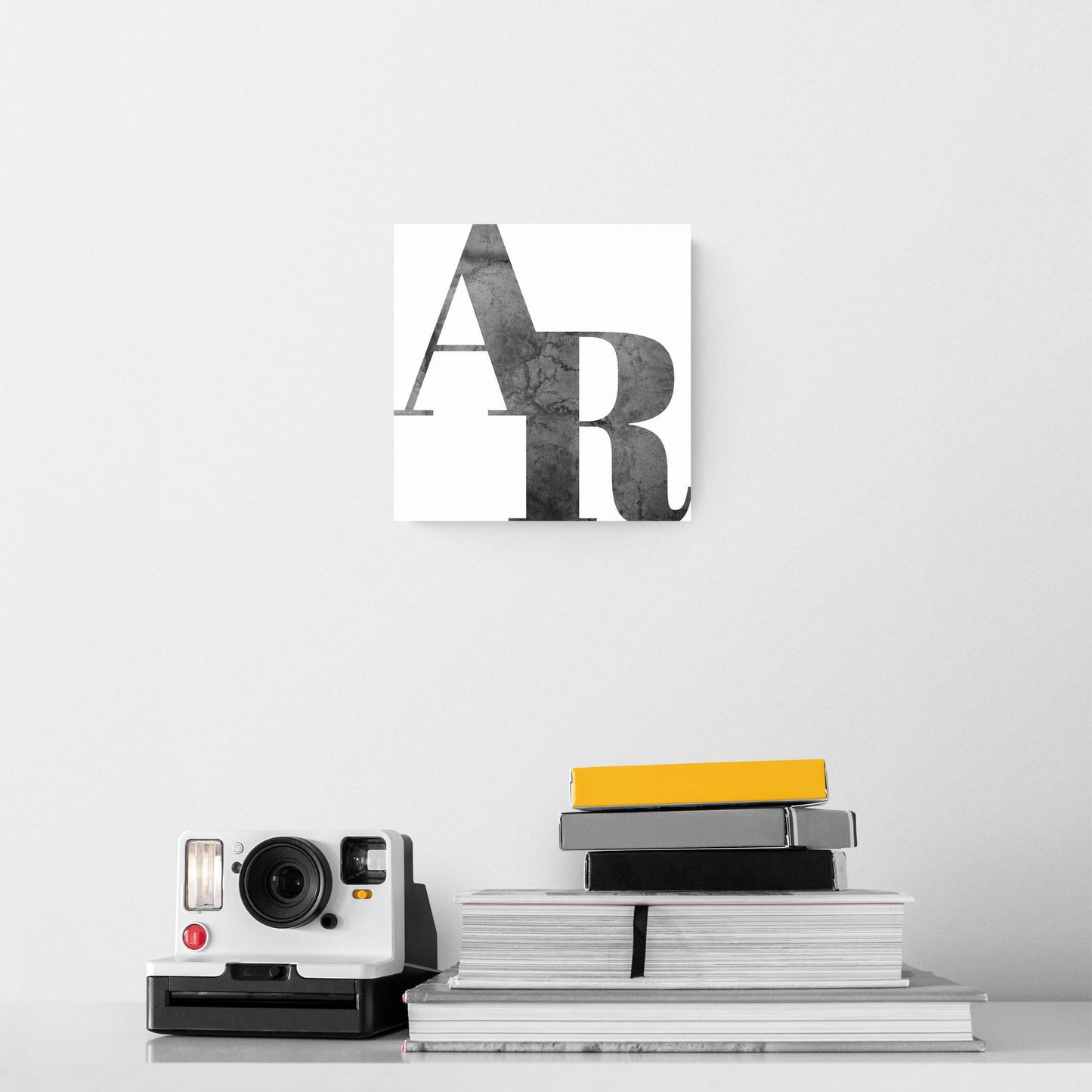 B&W Minimalist Arkansas White Initials | Hi-Def Glass Art | Eaches | Min 2