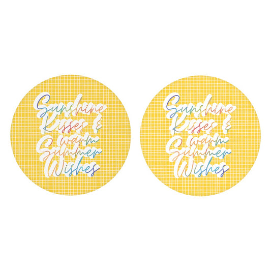 Sunshine Kisses Warm Summer Wishes| Absorbent Car Coasters | Set of 2 | Min 4