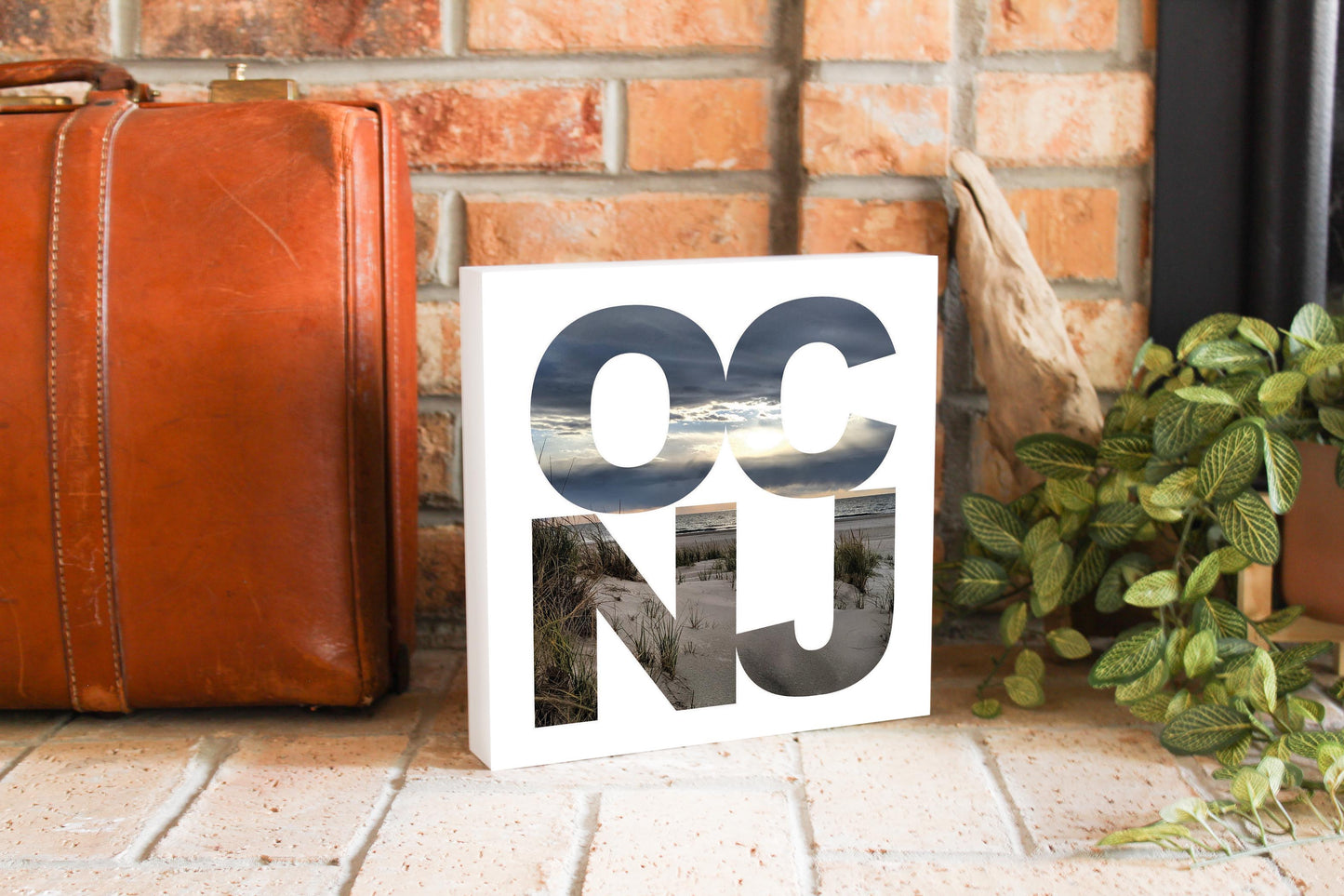 OCNJ Photo With Text | Wood Block | Eaches | Min 2
