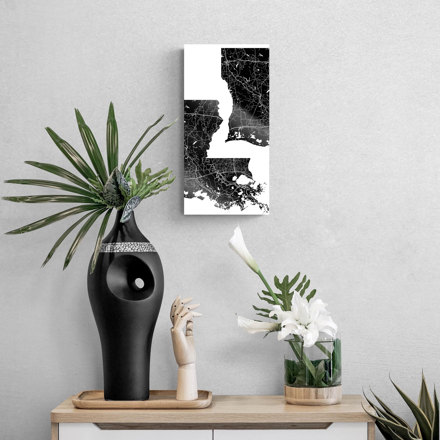 Modern Louisiana State Shape With Map | Hi-Def Glass Art | Eaches | Min 2