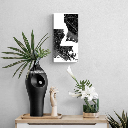 Modern Louisiana State Shape With Map | Hi-Def Glass Art | Eaches | Min 2