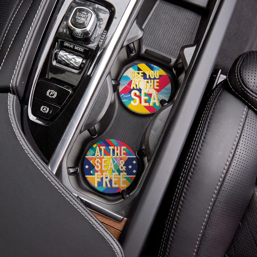 Bright Florida Patterns | Absorbent Car Coasters | Set of 2 | Min 4