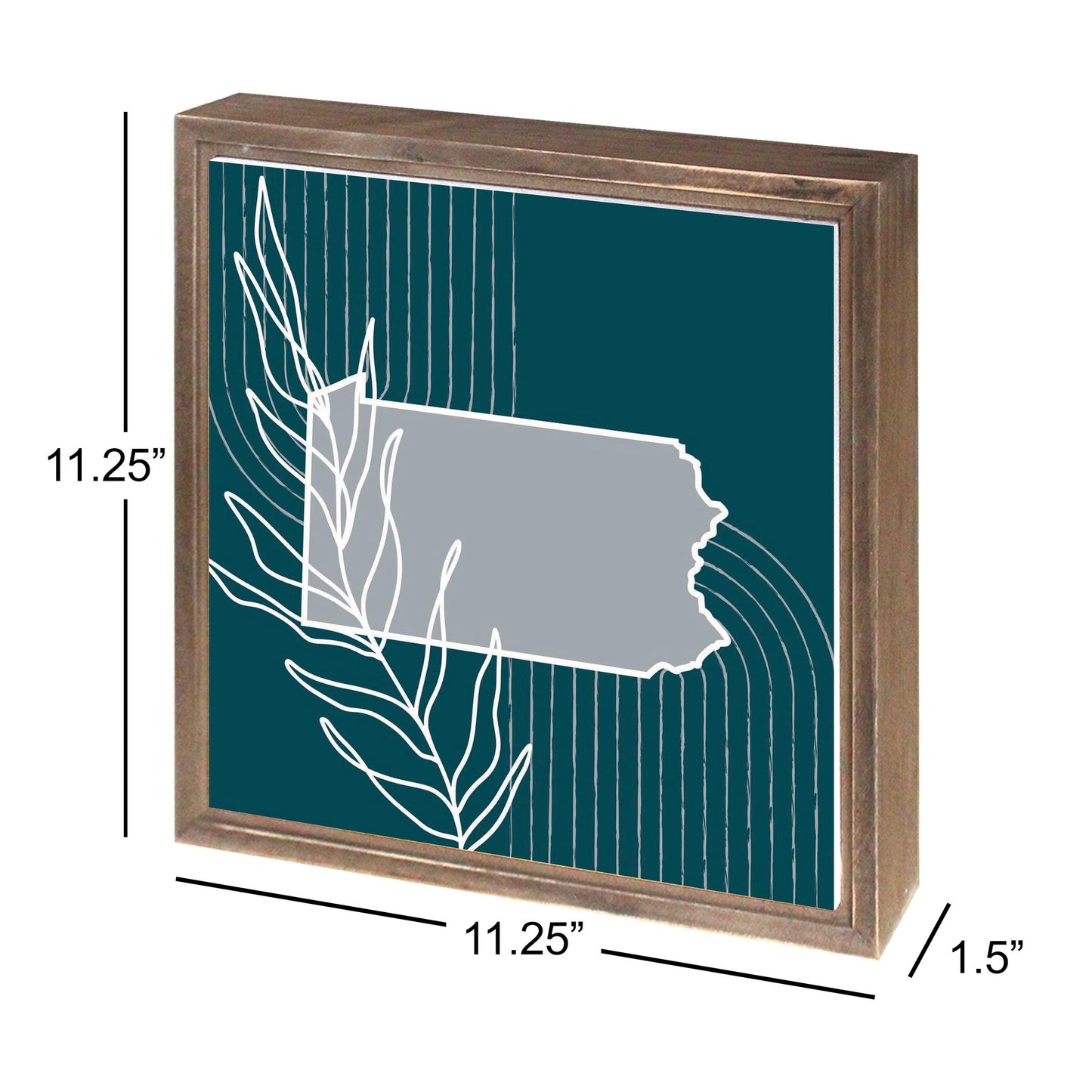 Modern Minimalist Pennsylvania Shape With Leaf | Wood Sign | Eaches | Min 1