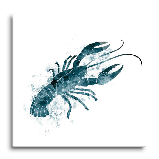 Blue White Water Color Crawfish | Hi-Def Glass Art | Eaches | Min 1