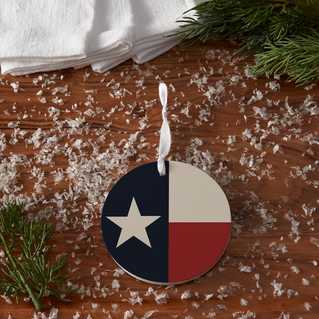 Modern Minimalist Texas Colors Flag | Wood Ornament | Eaches | Min 6