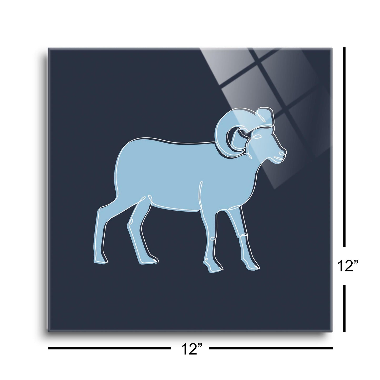 Blue Shades North Carolina Ram Line Drawing | Hi-Def Glass Art | Eaches | Min 1