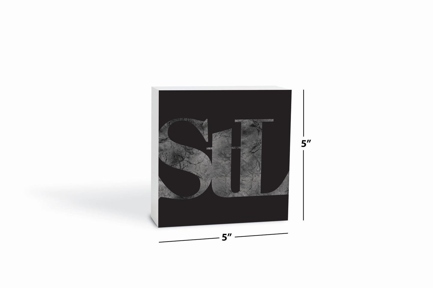 Minimalist B&W Missouri St Louis Black Initials | Wood Block | Eaches | Min 4