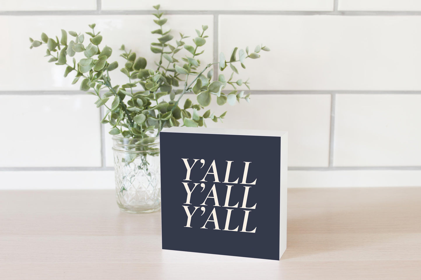 Modern Minimalist Texas Yall | Wood Block | Eaches | Min 4
